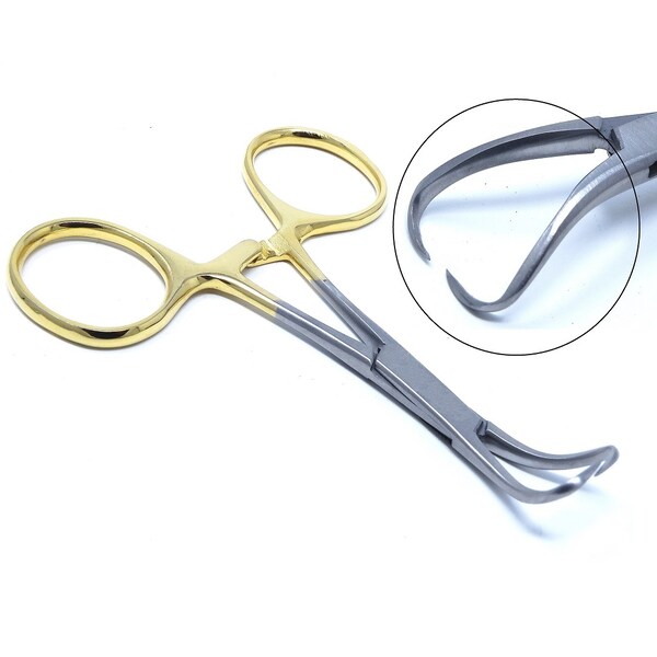thumbnail image 2 of Cynamed German Premium Backhaus Towel Clamp – 3.5" Stainless Steel With Gold Handle – Surgical 2 of 5